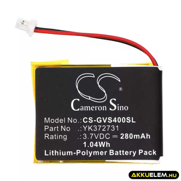Utángyártott Golf Buddy GPS Li-Polymer akkumulátor 3.7V 280mAh YK372731, PL482730 - CameronSino