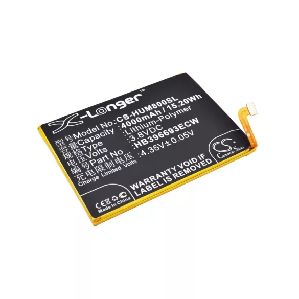 Utángyártott Huawei mobil Li-Polymer akkumulátor 3.8V 4000mAh HB396693ECW - CameronSino