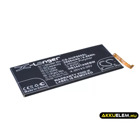 Utángyártott Huawei mobil Li-Polymer akkumulátor 3.8V 2600mAh HB3447A9EBW, HB3447A9EBC - CameronSino