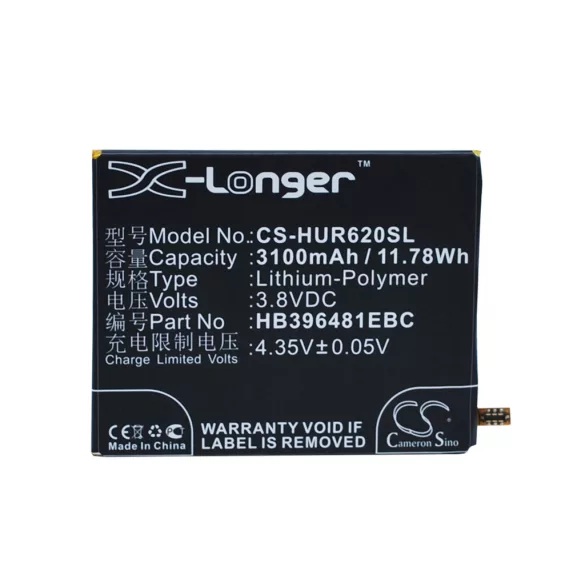 Utángyártott Huawei mobil Li-Polymer akkumulátor 3.8V 3100mAh HB396481EBC, HB396481EBW - CameronSino