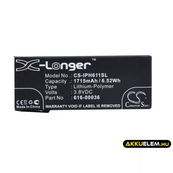 Utángyártott Apple mobil Li-Polymer akkumulátor 3.8V 1715mAh 616-00036 - CameronSino