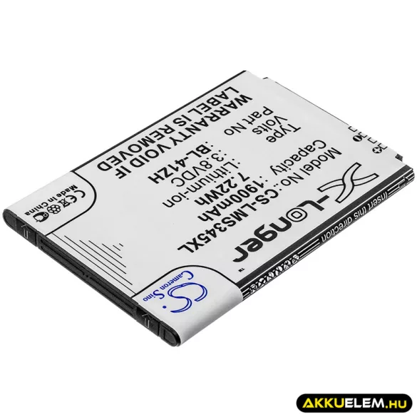 Utángyártott LG mobil Li-ion akkumulátor 3.8V 1900mAh BL-41ZH, EAC62378407 - CameronSino