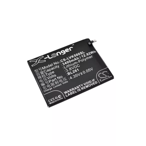 Utángyártott Lenovo mobil Li-Polymer akkumulátor 3.8V 3400mAh BL261 - CameronSino