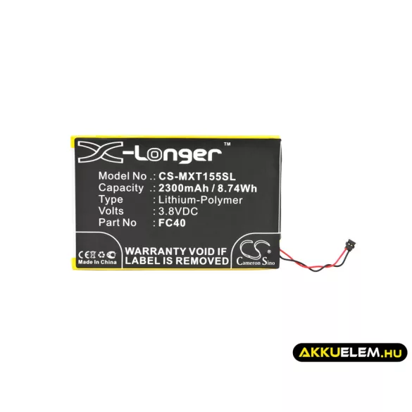 Utángyártott Motorola mobil Li-Polymer akkumulátor 3.8V 2300mAh FC40, SNN5965A - CameronSino