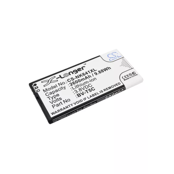 Utángyártott Nokia mobil Li-ion akkumulátor 3.8V 2600mAh BV-T5C - CameronSino