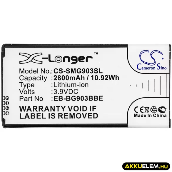 Utángyártott Samsung mobil Li-ion akkumulátor 3.9V 2800mAh EB-BG903BBE, EB-BG903BBA X-Hosszabb - CameronSino