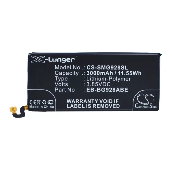 Utángyártott Samsung mobil Li-Polymer akkumulátor 3.85V 3000mAh EB-BG928ABE, GH43-04526A - CameronSino