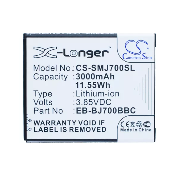 Utángyártott Samsung mobil Li-ion akkumulátor 3.85V 3000mAh EB-BJ700BBC, EB-BJ700CBE - CameronSino