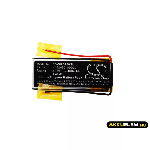 Utángyártott Scala Rider Vezeték nélküli fejhallgató Li-Polymer akkumulátor 3.7V 400mAh H452050, 09D29 - CameronSino