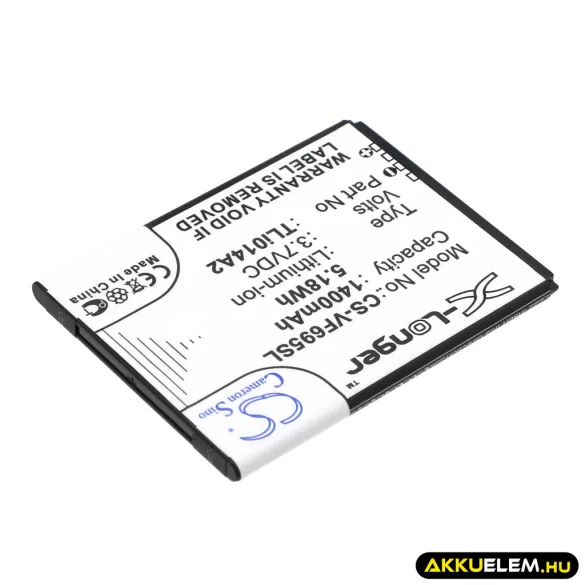 Utángyártott Vodafone mobil Li-ion akkumulátor 3.7V 1400mAh TLi014A2 - CameronSino