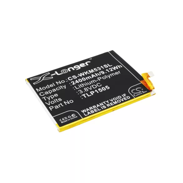 Utángyártott Wiko mobil Li-Polymer akkumulátor 3.8V 2400mAh TLP1505, TLP15H30 - CameronSino