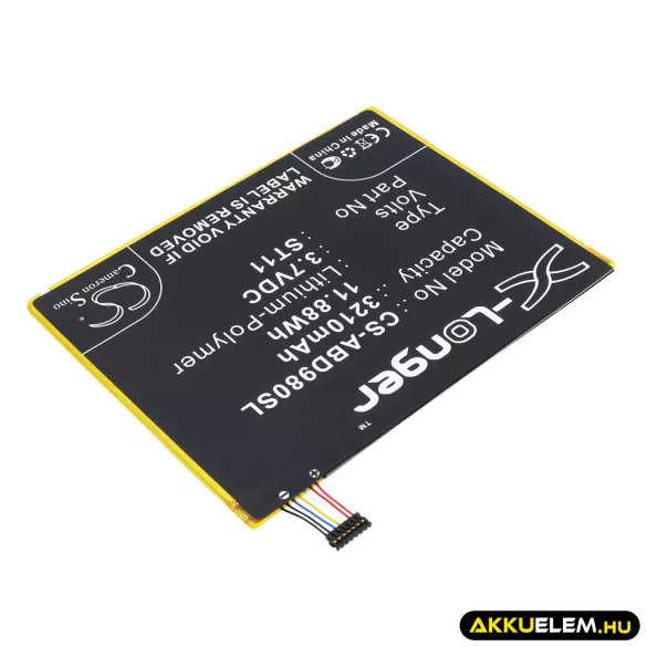 Utángyártott Amazon Tablet Li-Polymer akkumulátor 3.7V 3210mAh ST11, 58-000127 - CameronSino
