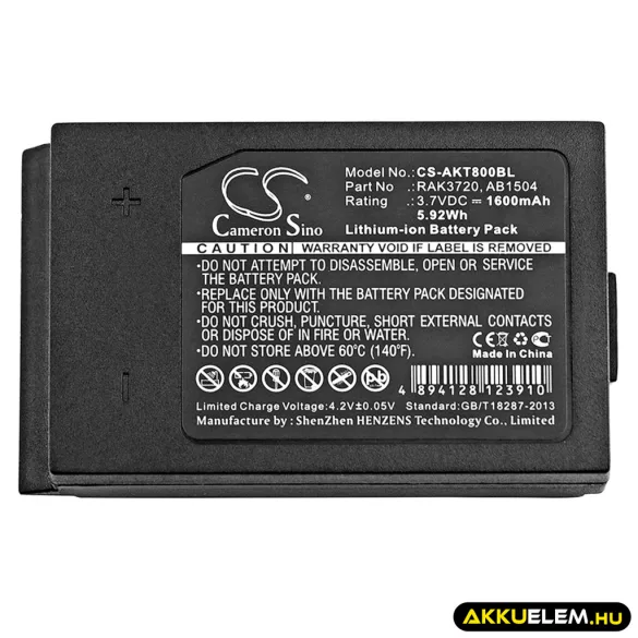 Utángyártott Akerstroms Daru távirányító Li-ion akkumulátor 3.7V 1600mAh RAK3720, AB11R - CameronSino