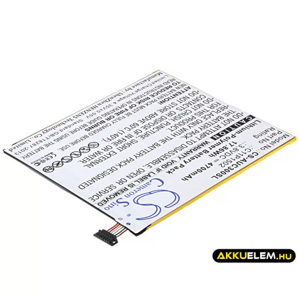 Utángyártott Asus Tablet Li-Polymer akkumulátor 3.8V 4700mAh C11P1502 ( 1ICP3/108/118 ), C11P1517 ( 1ICP3/108/118 ) - CameronSino
