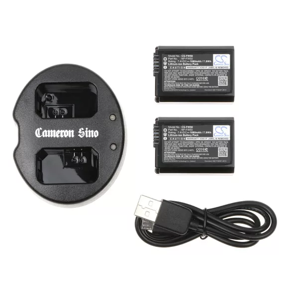 Utángyártott Sony Kozmetikai tükör akkumulátor + töltő szett 7,4V NP-FW50, BC-VW1 - CameronSino