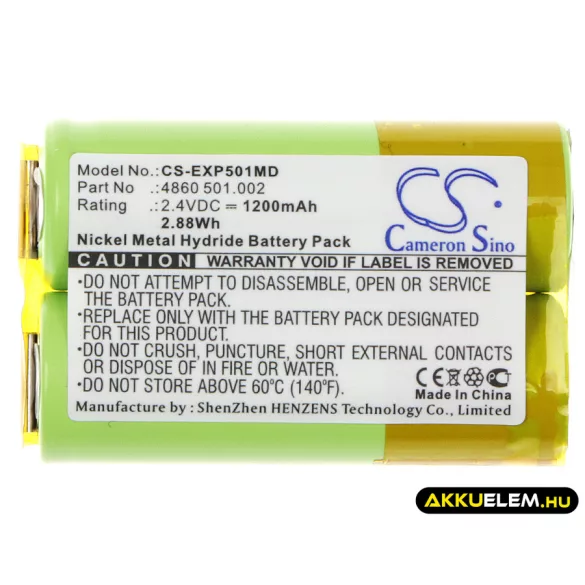 Utángyártott Eppendorf Orvosi Ni-MH akkumulátor 2.4V 1200mAh 4860 501.002, 501.002-02 - CameronSino