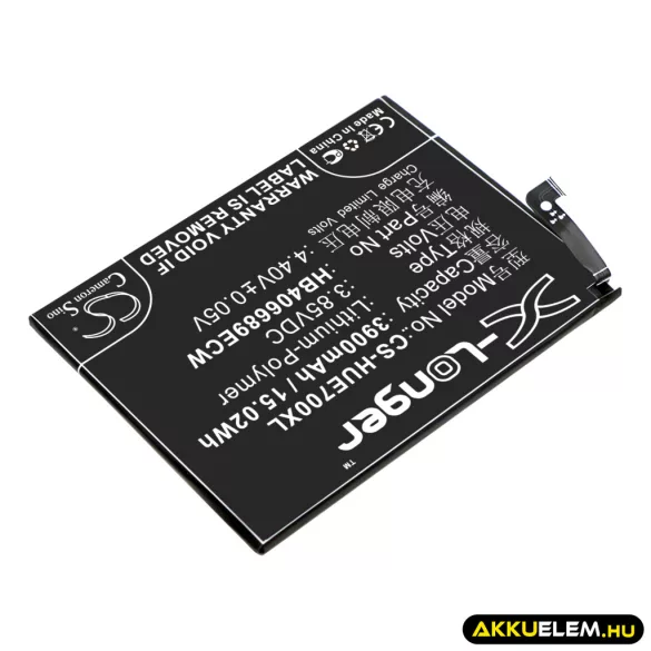 Utángyártott Huawei mobil Li-Polymer akkumulátor 3.85V 3900mAh HB406689ECW, HB396689ECW - CameronSino