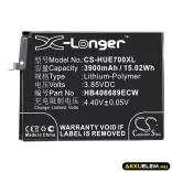 Utángyártott Huawei mobil Li-Polymer akkumulátor 3.85V 3900mAh HB406689ECW, HB396689ECW - CameronSino