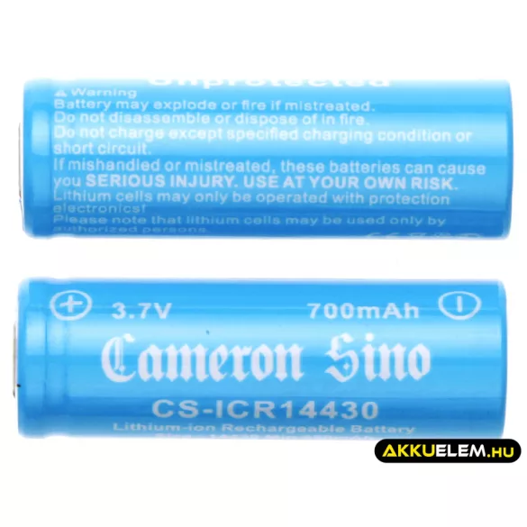 Utángyártott 14430 Li-ion akkumulátor 3.7V 650mAh 2 darabos 14430 csomag - CameronSino