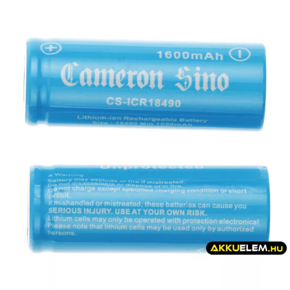 Utángyártott 18490 Li-ion akkumulátor 3.7V 1600mAh 2 darabos 18490-es csomag - CameronSino