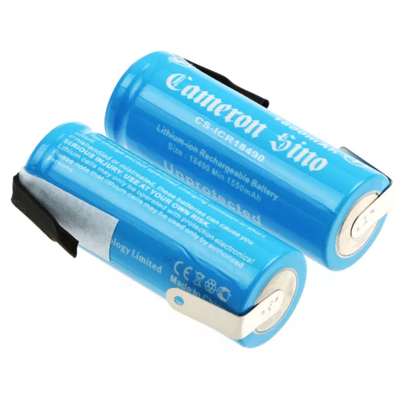 Utángyártott 18490 Li-ion akkumulátor 3.7V 1600mAh 2 darabos csomag fülekkel - CameronSino