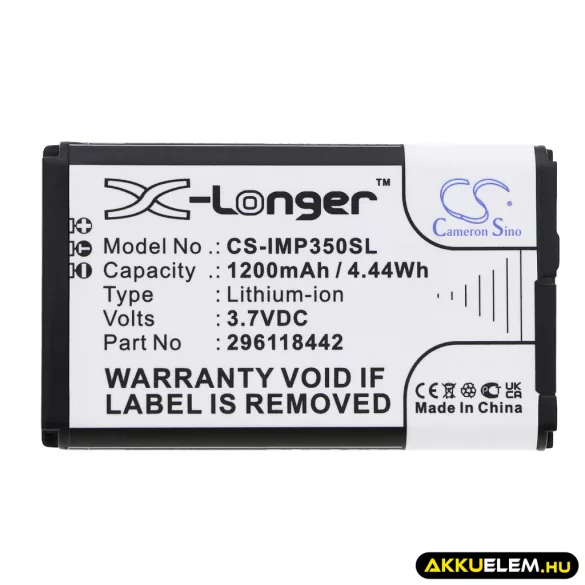 Utángyártott Ingenico Fizetési terminál Li-ion akkumulátor 3.7V 1200mAh 296118442 - CameronSino