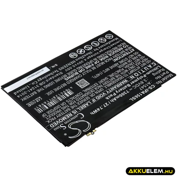 Utángyártott Apple Tablet Li-Polymer akkumulátor 3.8V 7300mAh A1547 - CameronSino