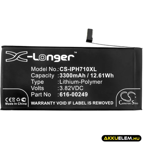 Utángyártott Apple mobil Li-Polymer akkumulátor 3.82V 3300mAh 616-00249, 616-00252 - CameronSino