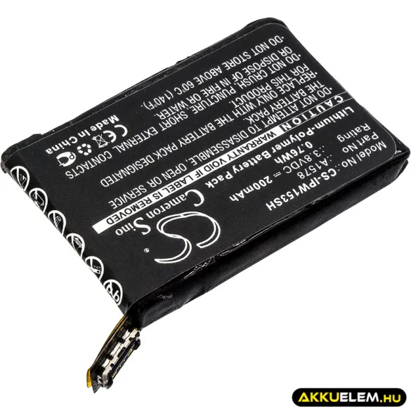 Utángyártott Apple Okosóra Li-Polymer akkumulátor 3.8V 200mAh A1578 - CameronSino