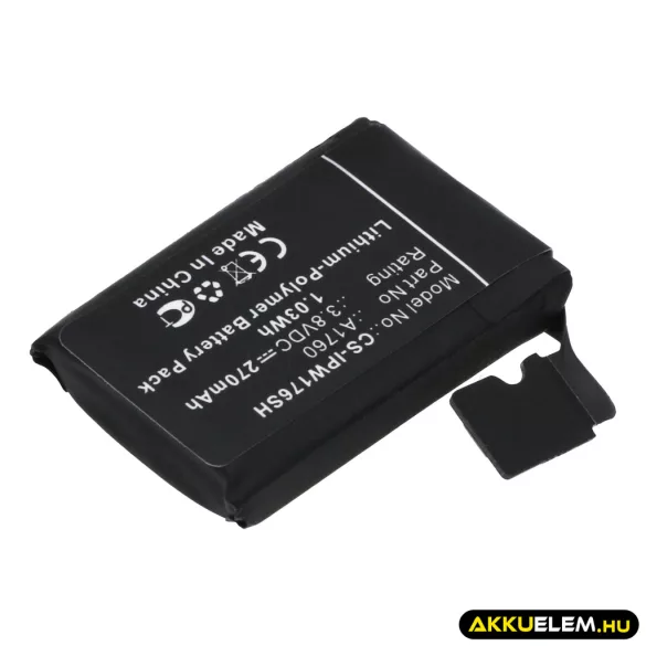 Utángyártott Apple Okosóra Li-Polymer akkumulátor 3.8V 270mAh A1760 - CameronSino