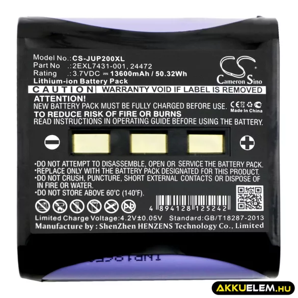 Utángyártott Sokkia egyéb Li-ion akkumulátor 3.7V 13600mAh 1003778-01 - CameronSino