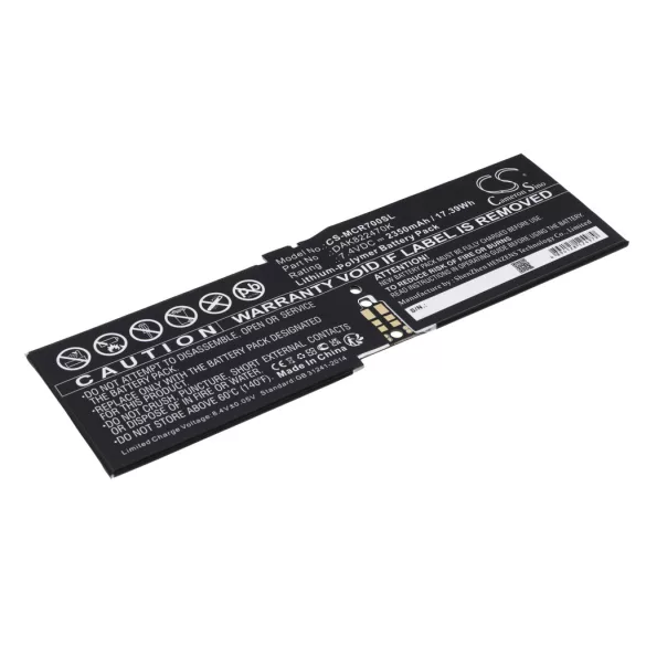 Utángyártott Microsoft Tablet Li-Polymer akkumulátor 7.4V 2350mAh DAK822470K, G3HTA020H - CameronSino