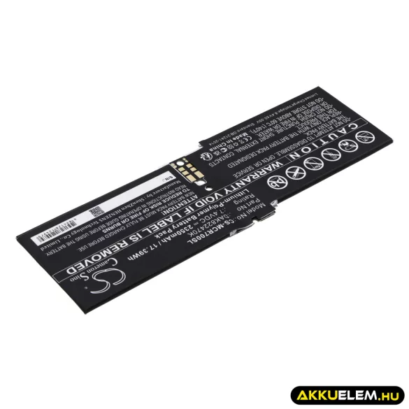 Utángyártott Microsoft Tablet Li-Polymer akkumulátor 7.4V 2350mAh DAK822470K, G3HTA020H - CameronSino