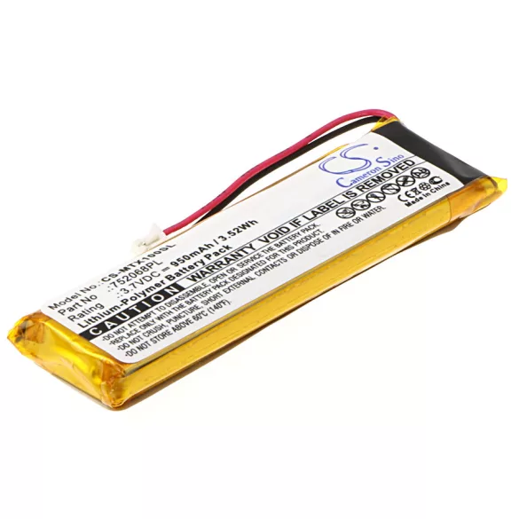 Utángyártott Midland Vezeték nélküli fejhallgató Li-Polymer akkumulátor 3.7V 950mAh 752068PL - CameronSino