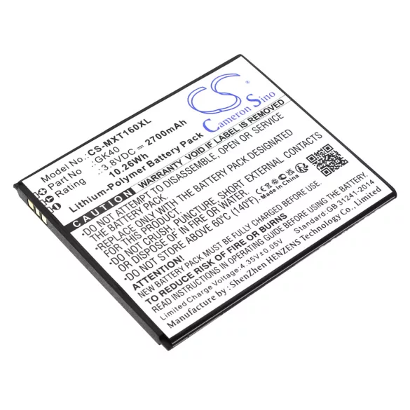 Utángyártott Motorola mobil Li-Polymer akkumulátor 3.8V 2700mAh GK40, SNN5967A - CameronSino