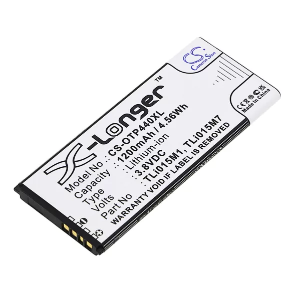 Utángyártott Alcatel mobil Li-ion akkumulátor 3.8V 1200mAh TLi015M1, TLi015M7 - CameronSino