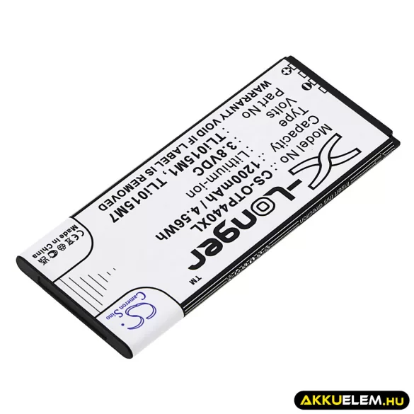 Utángyártott Alcatel mobil Li-ion akkumulátor 3.8V 1200mAh TLi015M1, TLi015M7 - CameronSino