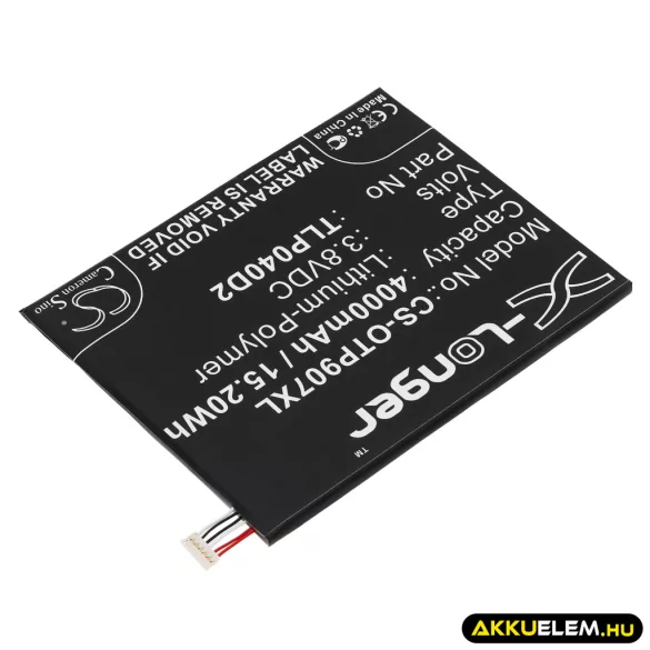 Utángyártott Alcatel mobil Li-Polymer akkumulátor 3.8V 4000mAh TLP040D2 - CameronSino