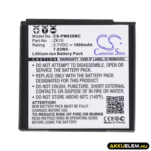 Utángyártott Polaroid Kamera Li-ion akkumulátor 3.7V 1900mAh ZK10 - CameronSino