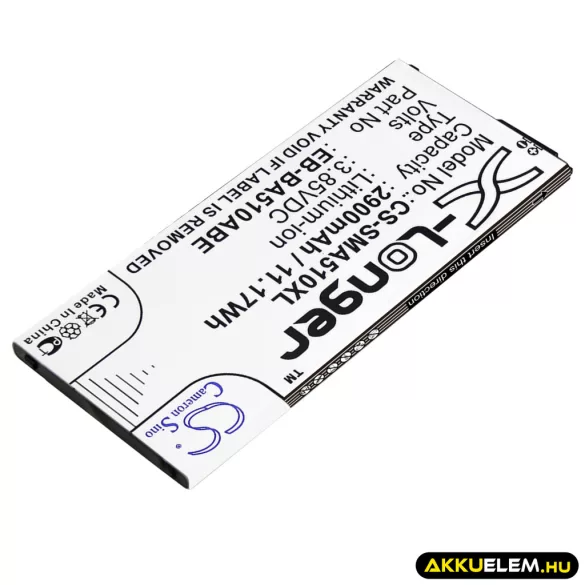 Utángyártott Samsung mobil Li-ion akkumulátor 3.85V 2900mAh EB-BA510ABE, GH43-04563A - CameronSino