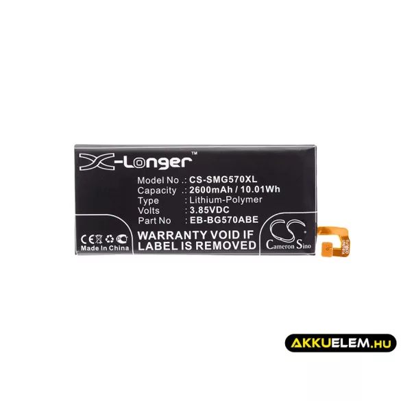 Utángyártott Samsung mobil Li-Polymer akkumulátor 3.85V 2600mAh EB-BG570ABE, EB-BG57CABE - CameronSino