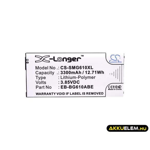 Utángyártott Samsung mobil Li-Polymer akkumulátor 3.85V 3300mAh EB-BG610ABE, EB-BG611ABE - CameronSino