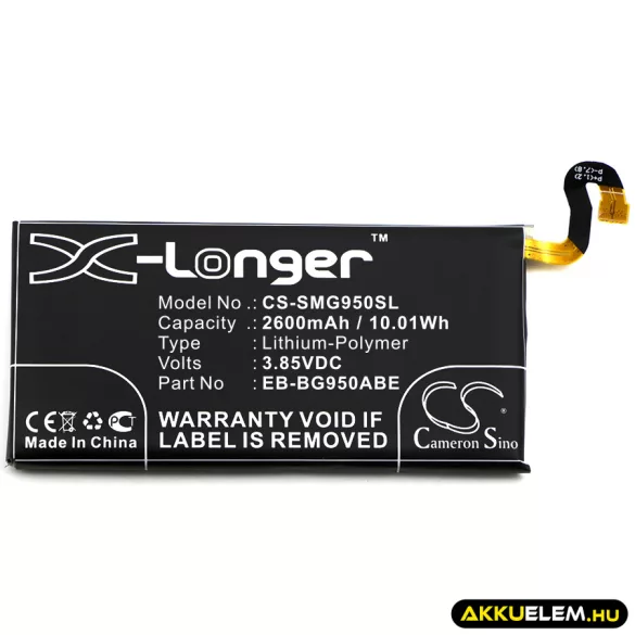 Utángyártott Samsung mobil Li-Polymer akkumulátor 3.85V 2600mAh EB-BG950ABE, GH43-04731A - CameronSino