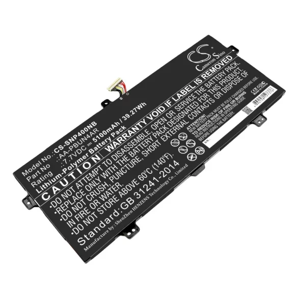 Utángyártott Samsung laptop Li-Polymer akkumulátor 7.7V 5100mAh AA-PBUN4AR - CameronSino