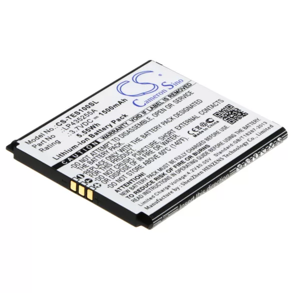 Utángyártott Telefunken mobil Li-ion akkumulátor 3.7V 1500mAh LP435255A - CameronSino