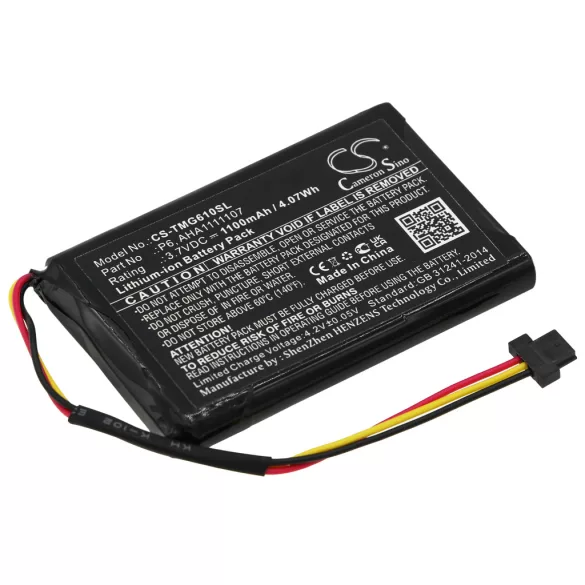Utángyártott TomTom GPS Li-ion akkumulátor 3.7V 1100mAh P6, AHA1111107 - CameronSino