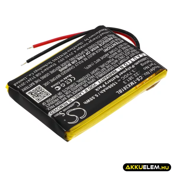 Utángyártott Teleradio Daru távirányító Li-Polymer akkumulátor 3.7V 1500mAh 22.381.3 - CameronSino