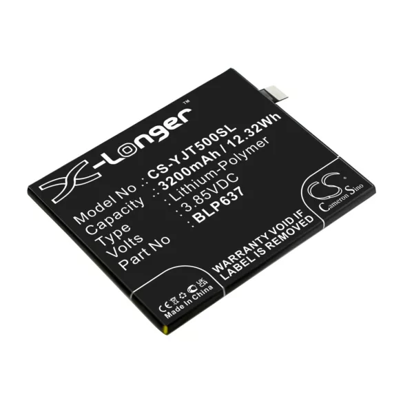 Utángyártott OnePlus mobil Li-Polymer akkumulátor 3.85V 3200mAh BLP637 - CameronSino