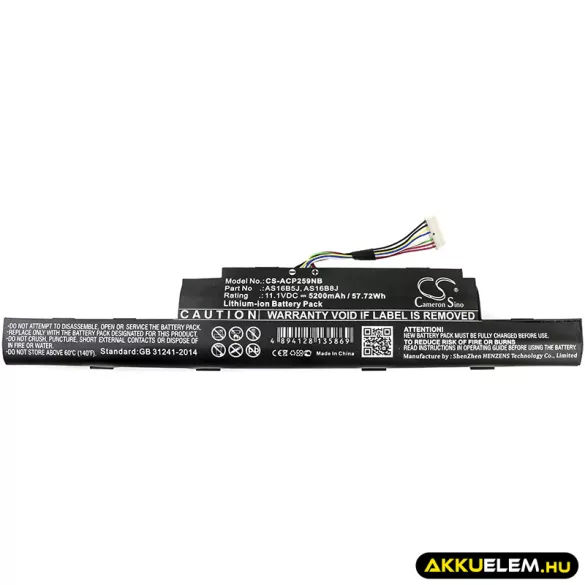 Utángyártott Acer laptop Li-ion akkumulátor 11.1V 5200mAh AS16B5J, AS16B8J - CameronSino