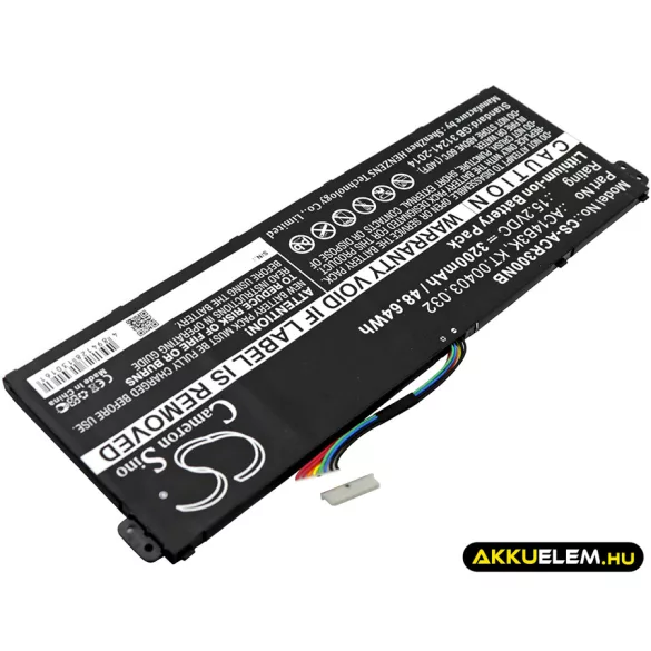 Utángyártott Acer laptop Li-ion akkumulátor 15.2V 3200mAh AC14B3K, KT.00403.032 - CameronSino